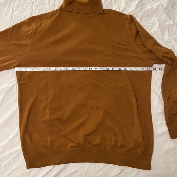 H&M Burnt Orange Men’s XL 100% Cotton Turtleneck Sweater - Picture 3 of 4